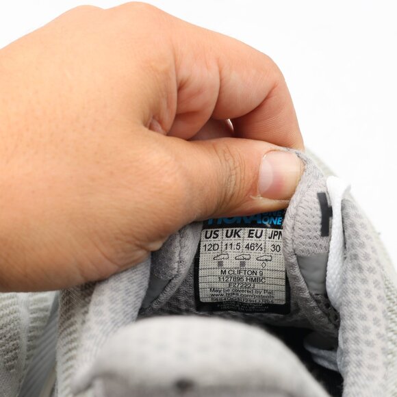 Hoka One One Clifton 9 Men's Size 12 D Harbor Mist Black Gray White 1127895 HMBC - Picture 3 of 11